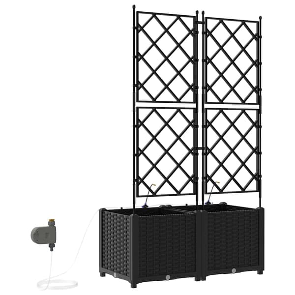 vidaXL Have Blomsterkrukke 2 pcs Sort Stål