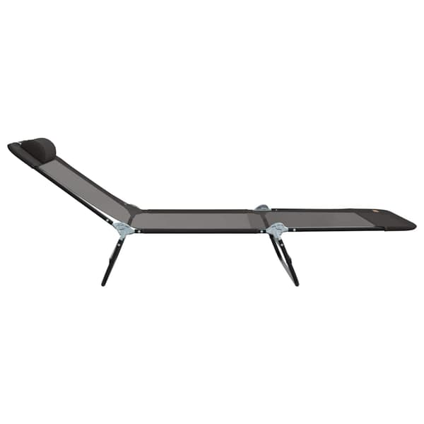 vidaXL Foldestol 2 pcs Sort 182 x 55 x 85,5 cm Textilene