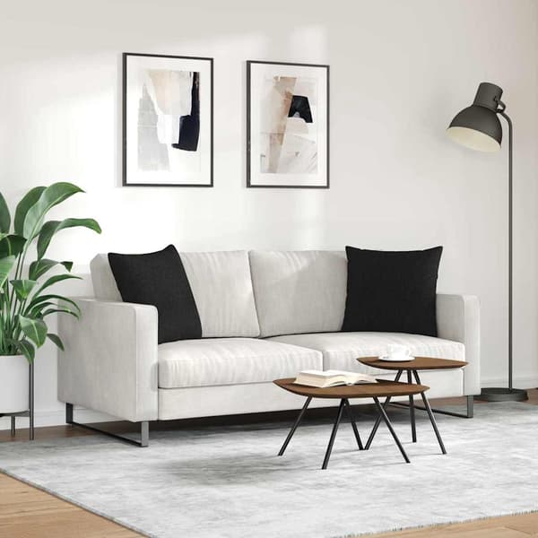 vidaXL Sofapuder 2 pcs Sort 50 x 50 cm Stof