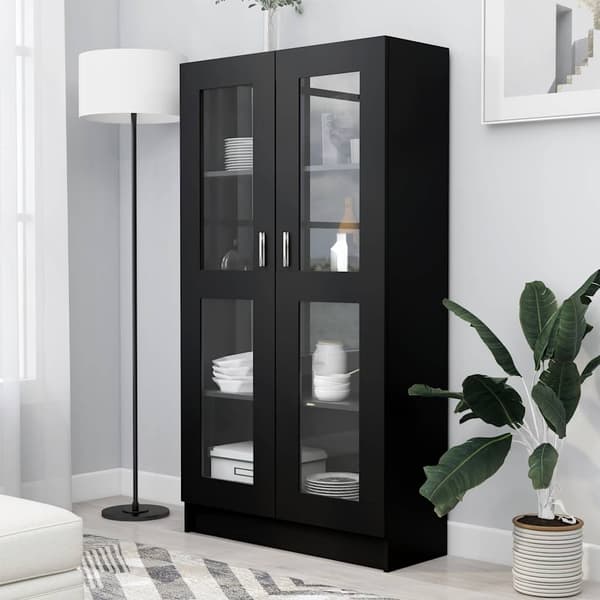 vidaXL vitrineskab 82,5x30,5x150 cm spånplade sort