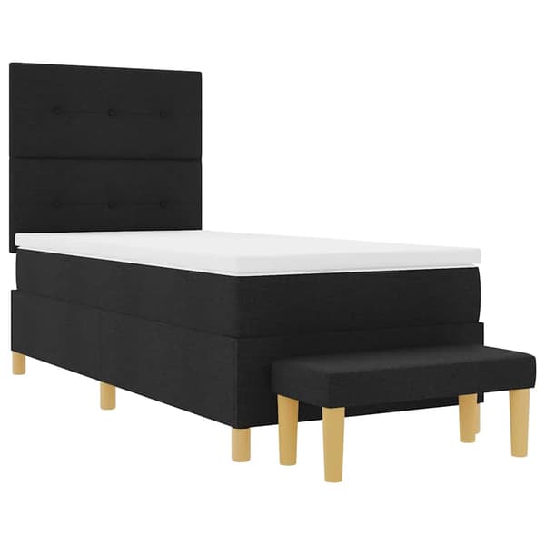 vidaXL Box spring seng med madras Sort 100 x 200 cm Stof