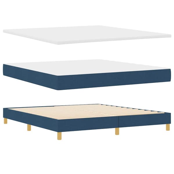 vidaXL Box spring seng med madras Blå 200 x 180 cm Polyester