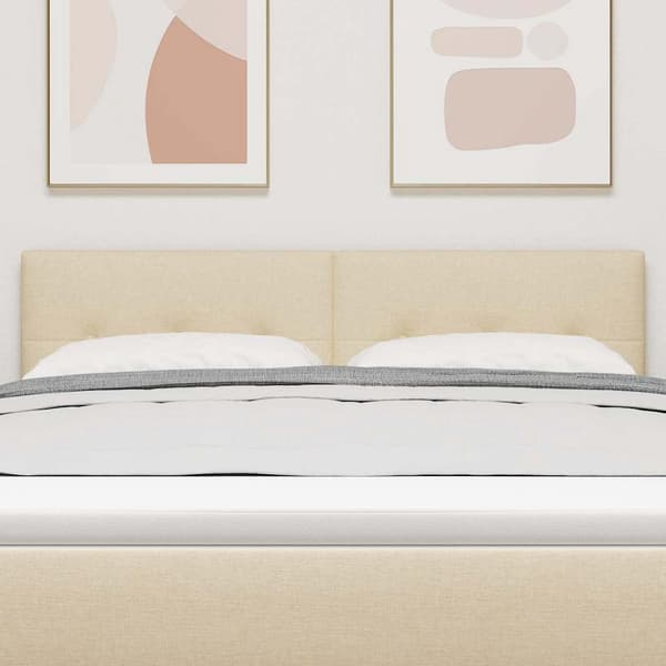 vidaXL LED-gavlpanel med knapper Creme 80 cm Stof