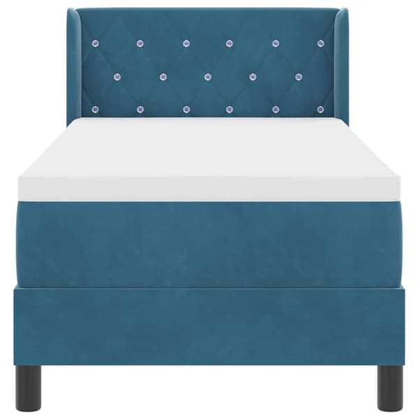 vidaXL Box spring seng med madras Mørk blå 200 x 80 cm Polyester