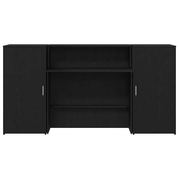 vidaXL receptionsdisk sort eg 200x50x103,5 cm konstrueret træ
