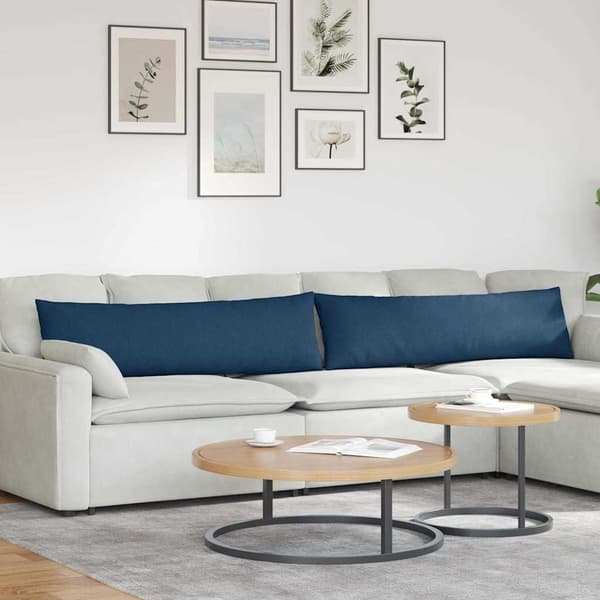 vidaXL Sofapuder 2 pcs Blå 145 x 40 cm Stof