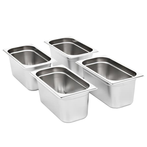 vidaXL gastronorm beholder 4 stk. GN 1/3 150 mm rustfrit stål
