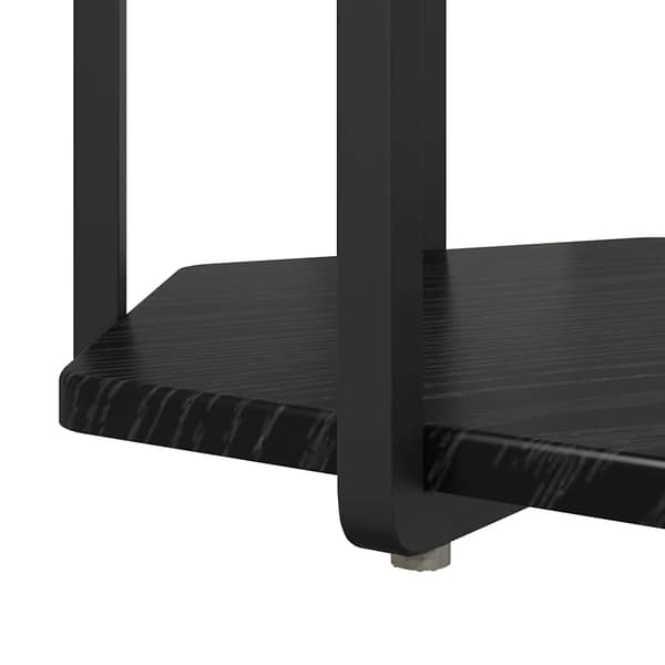 vidaXL Sidebordssæt med hylde 2 pcs Sort eg