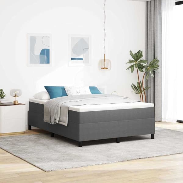 vidaXL Box spring seng Lysegrå 140 x 190 cm Corduroy stof