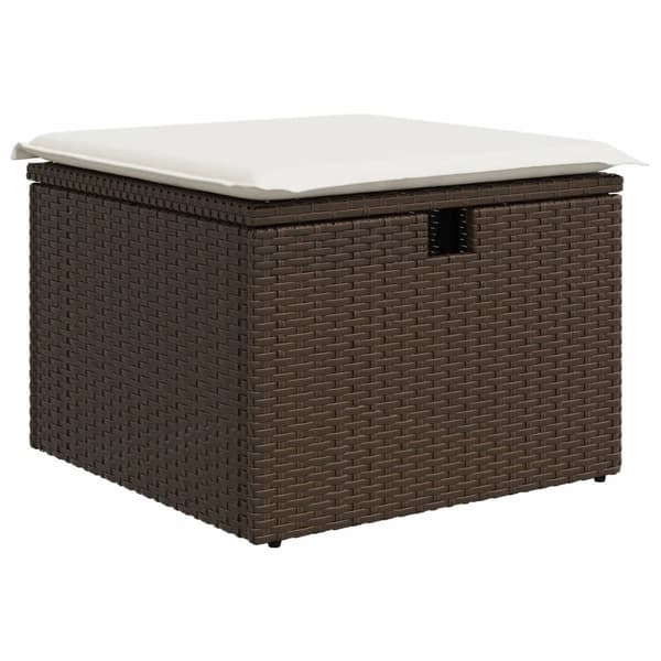 vidaXL sofasæt til haven 7 dele med hynder polyrattan brun