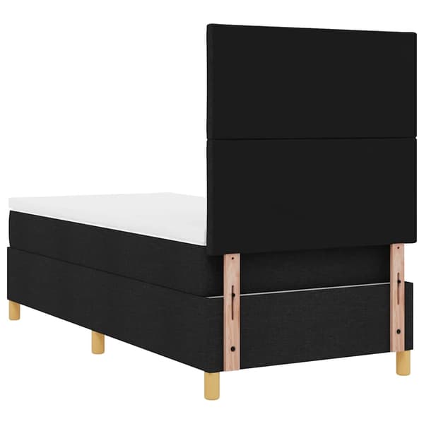 vidaXL LED Box Spring Bed med madras Sort 100 x 200 cm Stof