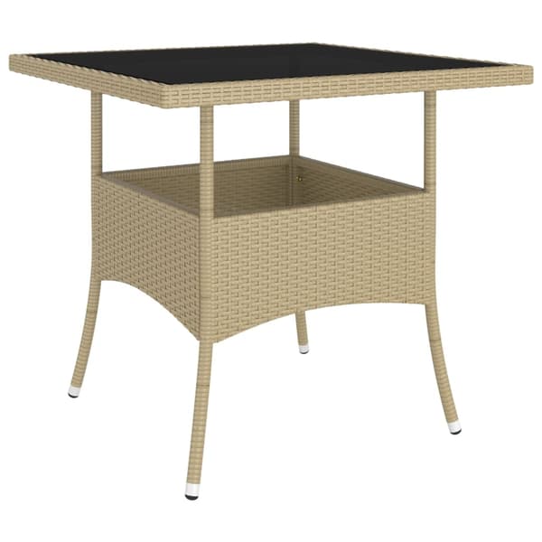 vidaXL spisebordssæt til haven 5 dele polyrattan beige