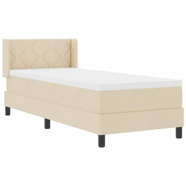vidaXL Box spring seng med madras Creme 200 x 80 cm Polyester