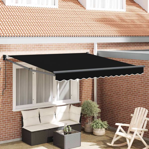 vidaXL Markise Sort 3 x 2,5 m Polyester og metal