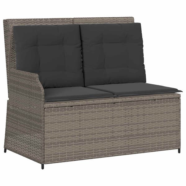 vidaXL Havebænk Grå polyrattan