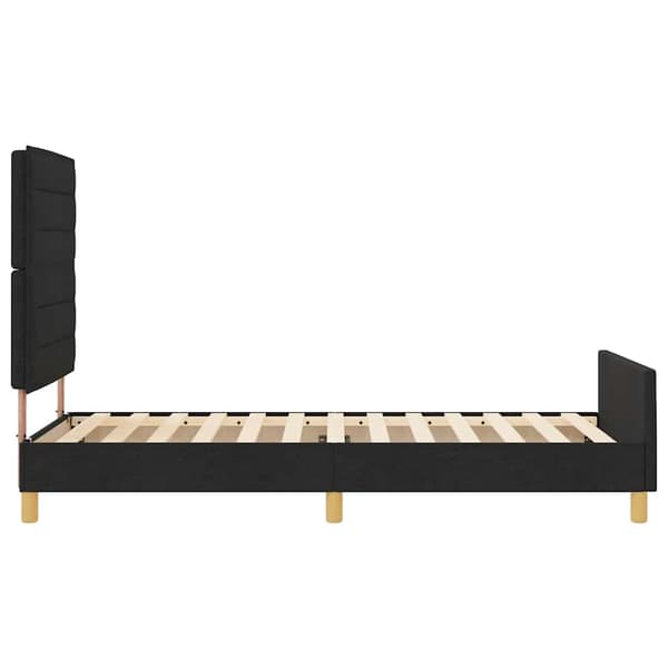 vidaXL Sengestel med hovedgærde Sort 80 x 200 cm Stof