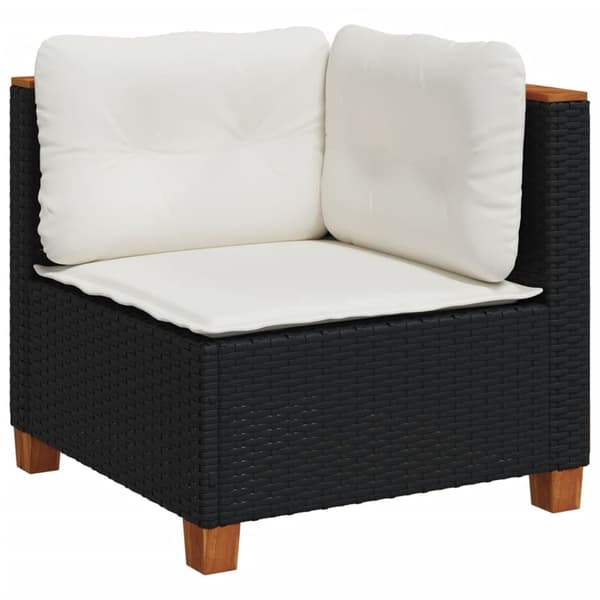 vidaXL sofasæt til haven 6 dele med hynder polyrattan sort