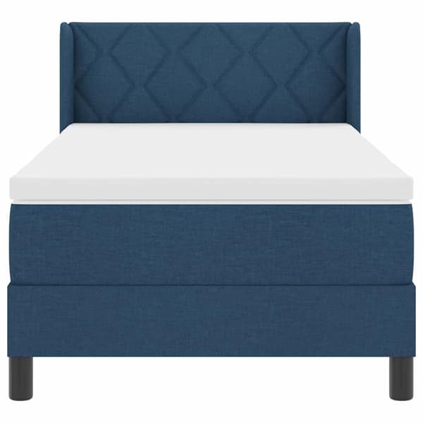 vidaXL Box spring seng med madras Blå 200 x 90 cm Polyester