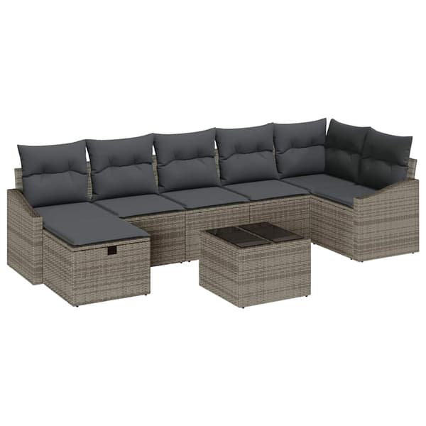 vidaXL Sofa Sæt med pude 8 pcs polyrattan