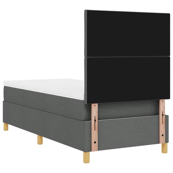 vidaXL Box spring seng med madras Mørkegrå 100 x 200 cm Stof