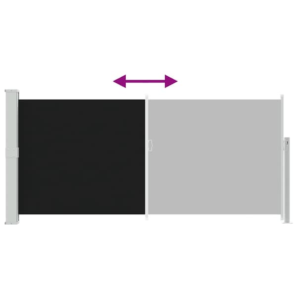 vidaXL sammenrullelig sidemarkise 140x300 cm sort