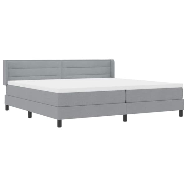 vidaXL Box spring seng med madras Lysegrå 200 x 200 cm Polyester