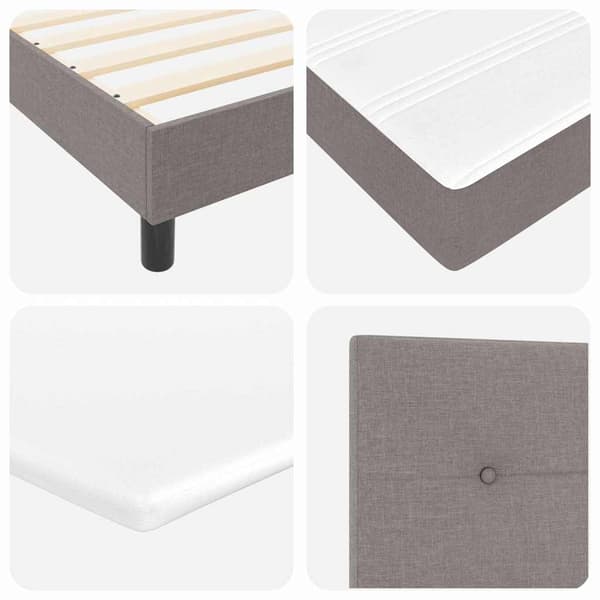 vidaXL Box spring seng med madras Gråbrun 190 x 140 cm Polyester