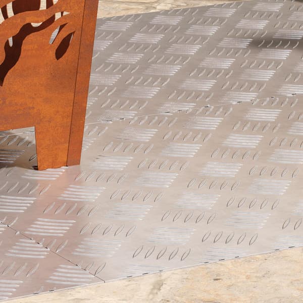 vidaXL Trappe Tread Rektangulær 4 pcs Sølv 90 x 50 cm Aluminium