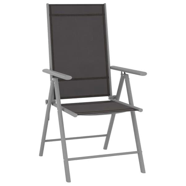 vidaXL foldbare havestole 4 stk. textilene sort