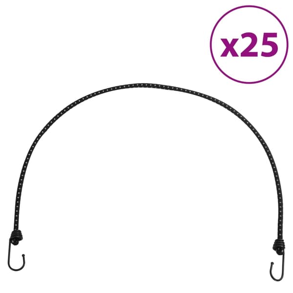vidaXL elastiksnore 25 stk. med refleksstriber og kroge 100 cm