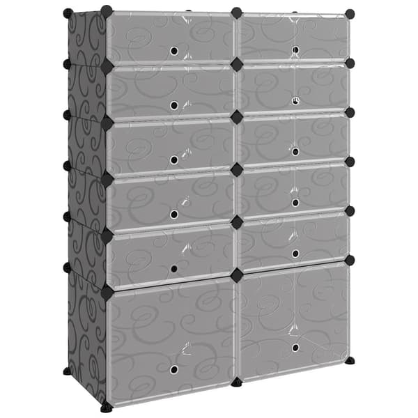 vidaXL skoreol 94x37x125 cm PP sort