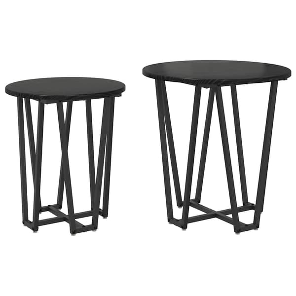 vidaXL Sidebordssæt 2 pcs Sort eg