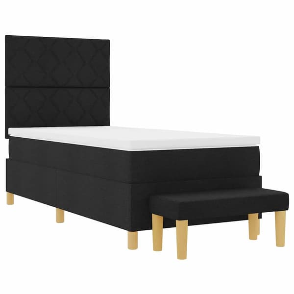 vidaXL Box spring seng med madras Sort 100 x 200 cm Stof