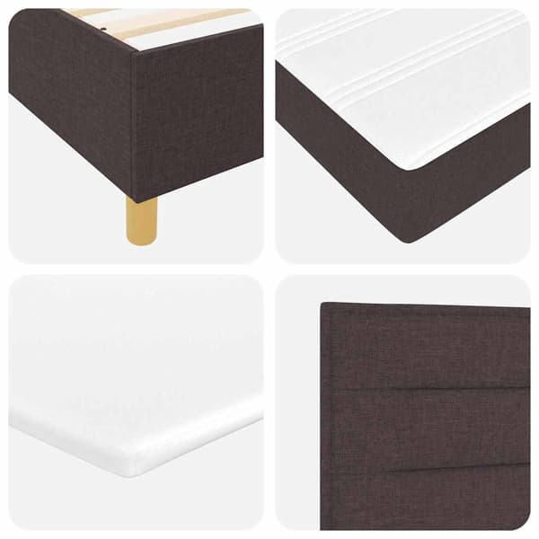 vidaXL Box spring seng med madras Mørk Brun 200 x 200 cm Stof