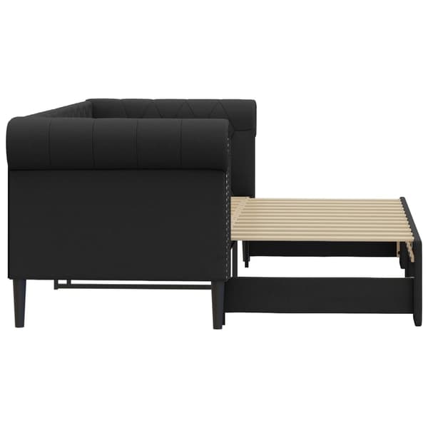 vidaXL daybed med udtræk 90x200 cm kunstlæder sort