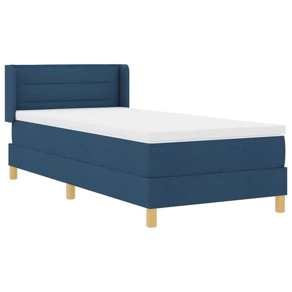 vidaXL Box spring seng med madras Blå 200 x 90 cm Polyester