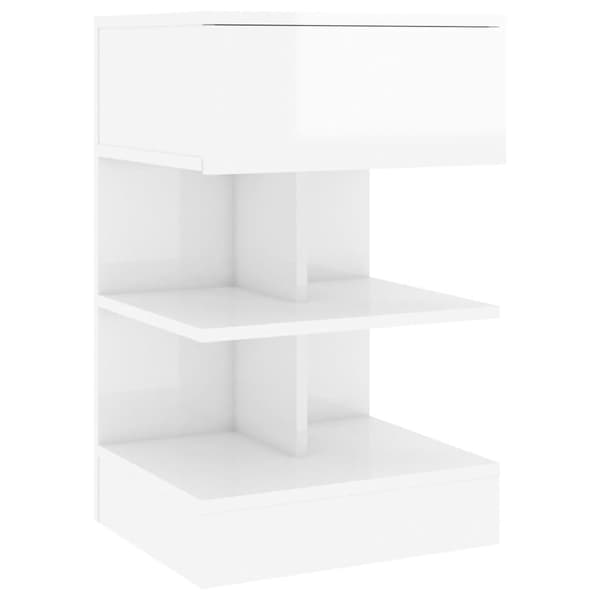 vidaXL sengeskab 40x35x65 cm spånplade hvid højglans