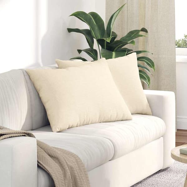 vidaXL Sofapuder 2 pcs Creme 70 x 50 cm Velourstof