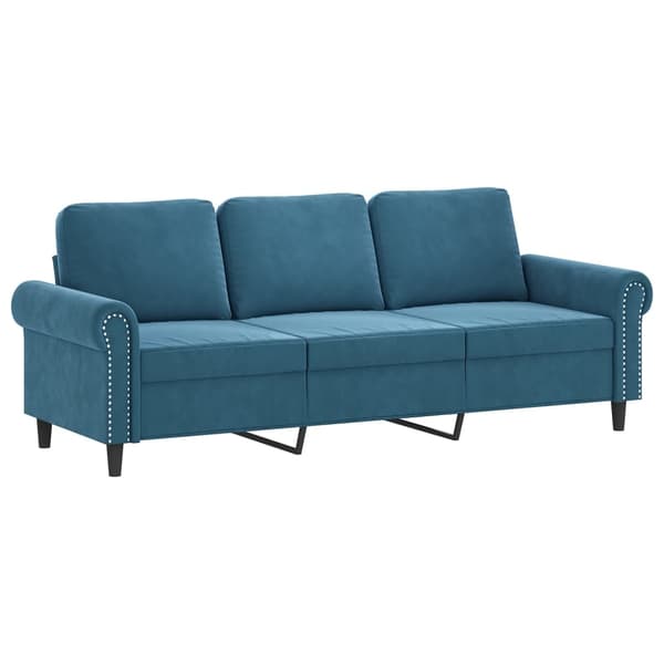 vidaXL sofasæt 3 dele med hynder velour blå