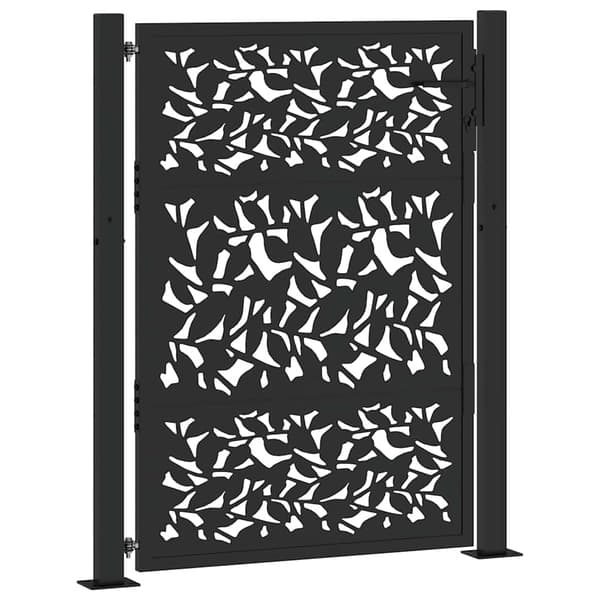 vidaXL havelåge sort 100x125 cm stålbladdesign