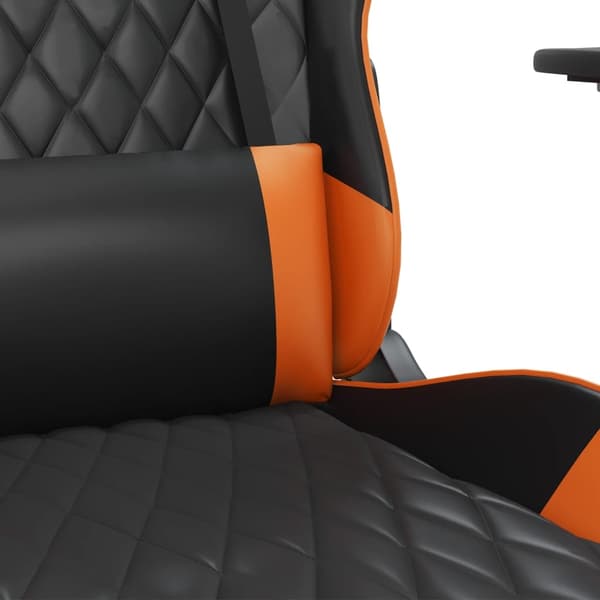 vidaXL gamingstol m. massagefunktion kunstlæder sort og orange