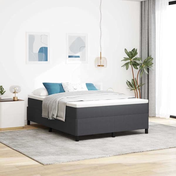 vidaXL Box spring seng Mørkegrå 140 x 190 cm Velourstof
