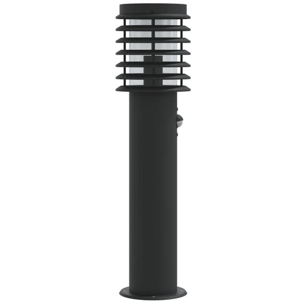 vidaXL udendørs standerlampe med sensor 60 cm rustfrit stål sort