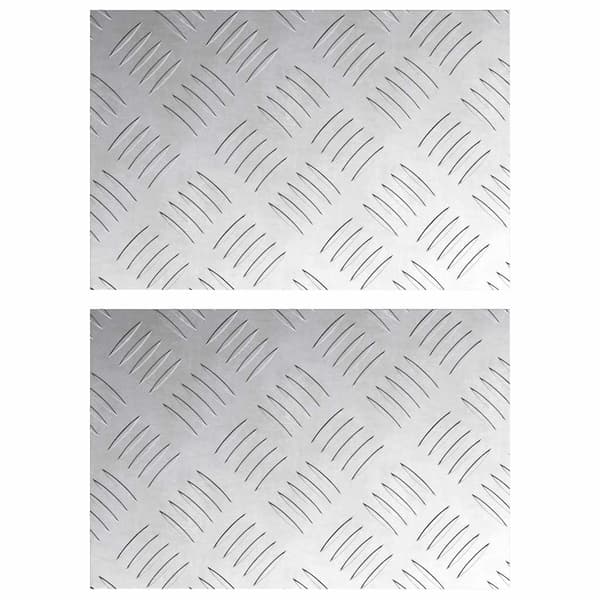 vidaXL Trappe Tread Rektangulær 2 pcs Sølv 30 x 20 cm Aluminium