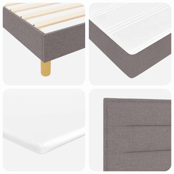 vidaXL Box spring seng med madras Gråbrun 200 x 100 cm Polyester
