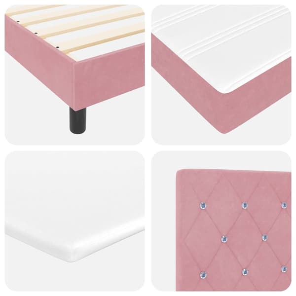 vidaXL Box spring seng med madras Lyserød 190 x 90 cm Polyester