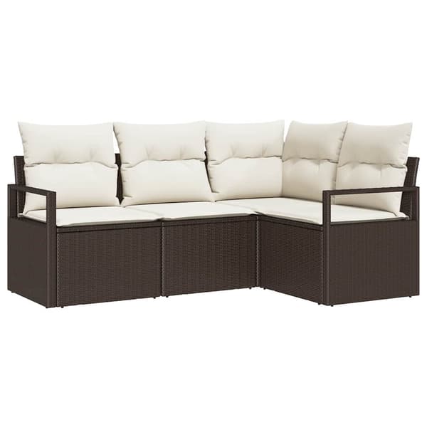 vidaXL Sofa Sæt 4 pcs Brun polyrattan