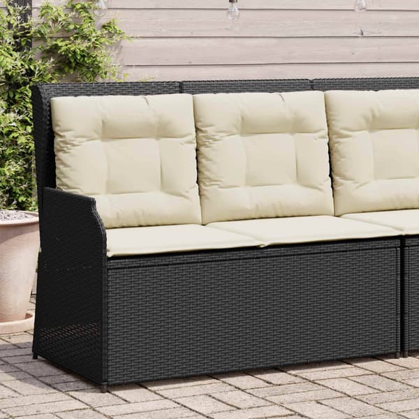 vidaXL Havebænk Sort polyrattan