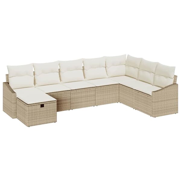 vidaXL Sofa Sæt med pude 8 pcs polyrattan