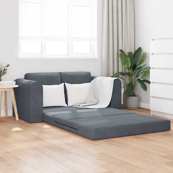 vidaXL Sovesofa 60cm Mørkegrå Fløjl